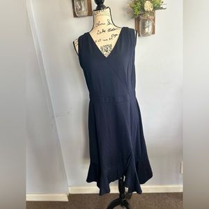 Talbots navy blue maxi dress Office career occupational casual